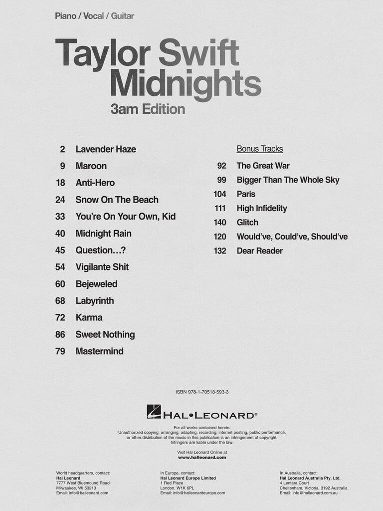 Taylor Swift - Midnights 3am Edition - PVG