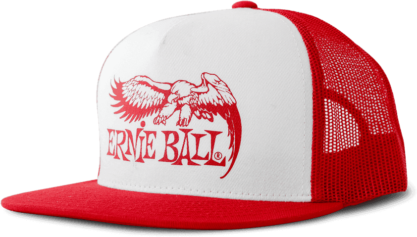Ernie Ball Red With White Front And Red Eagle Logo Hat