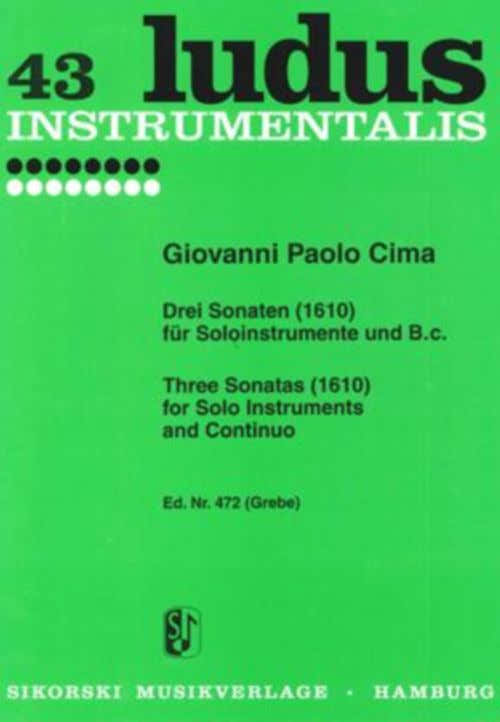 Cima G.P. - Drie sonates (1610) voor solo-instrumenten en B.C