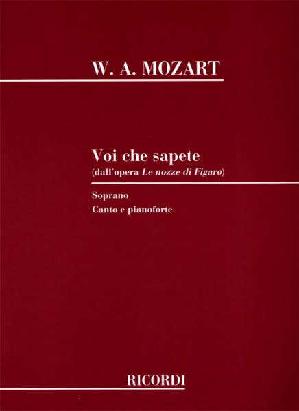 Ricordi MOZART W.A. - LE NOZZE DI FIGARO: VOI CHE SAPETE - CHANT ET PIANO