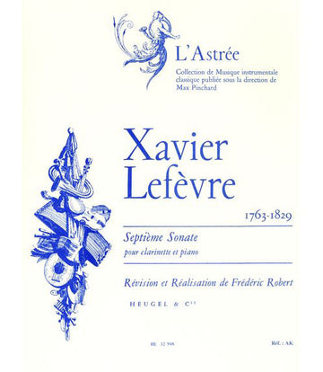 LEFEVRE / ROBERT - SONATE N°7 -CLARINETTE ET PIANO