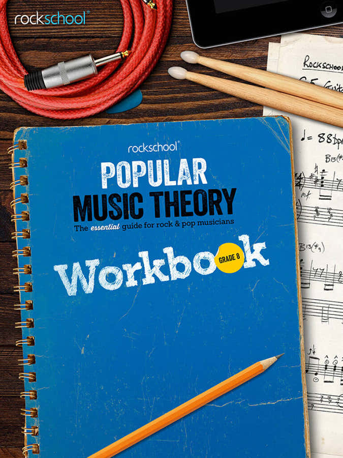 Werkboek muziektheorie popmuziek Rockschool Graad 8