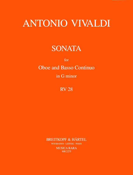 Musica Rara VIVALDI ANTONIO - SONATE G-MOLL RV 28 - OBOE BASSO CONTINUO.