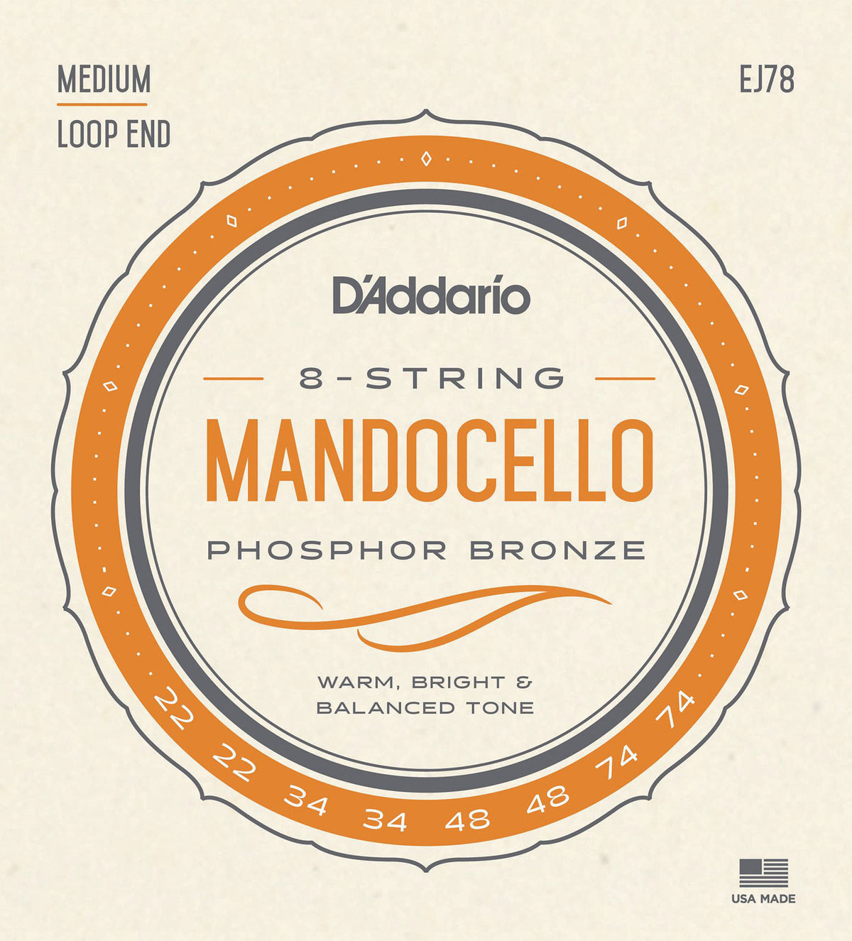 D'ADDARIO EJ78 STRING SET FOR MANDOCELLO