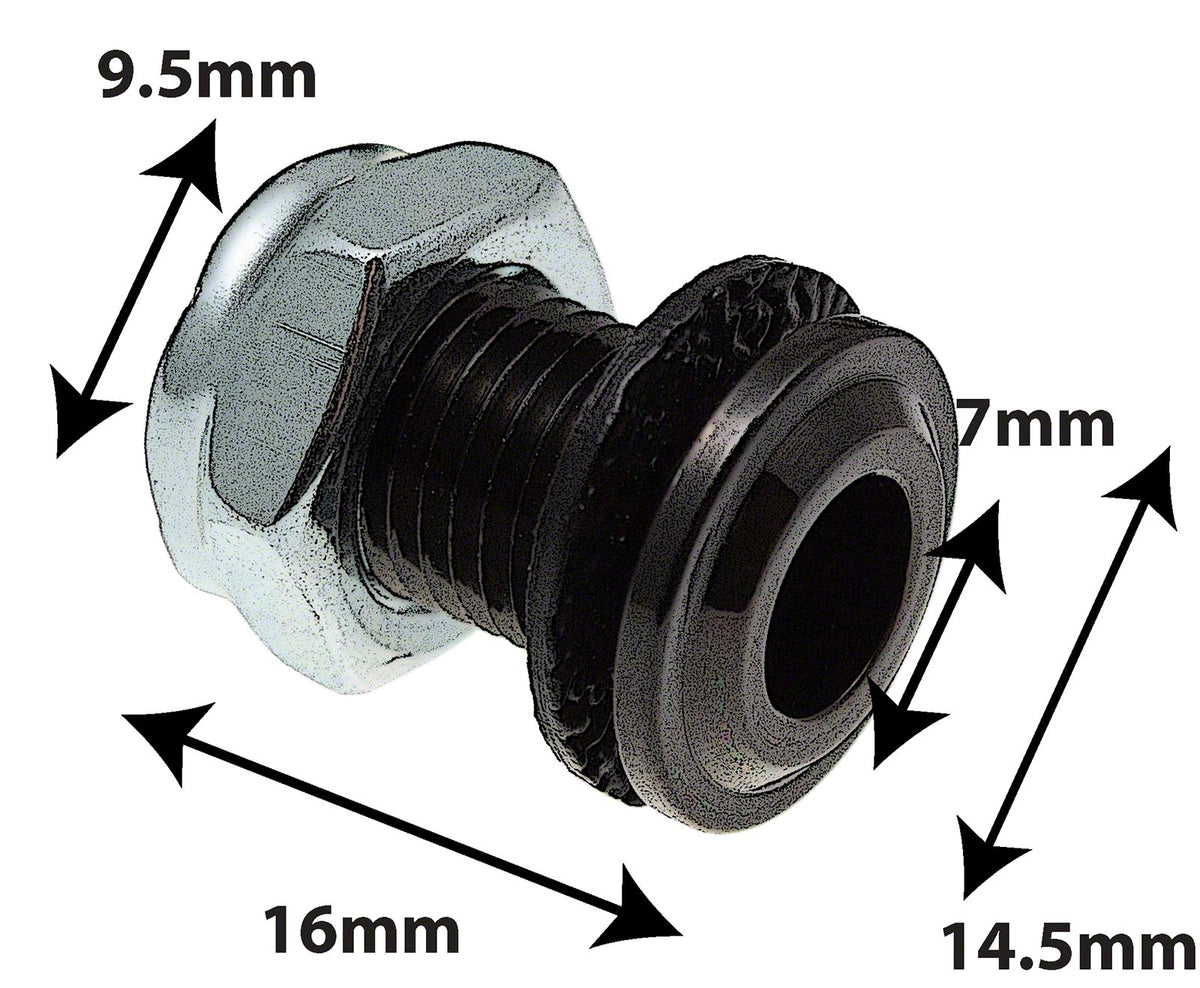 AVH8BK - DIE CAST AIR VENT GROMMET BLACK 16MM
