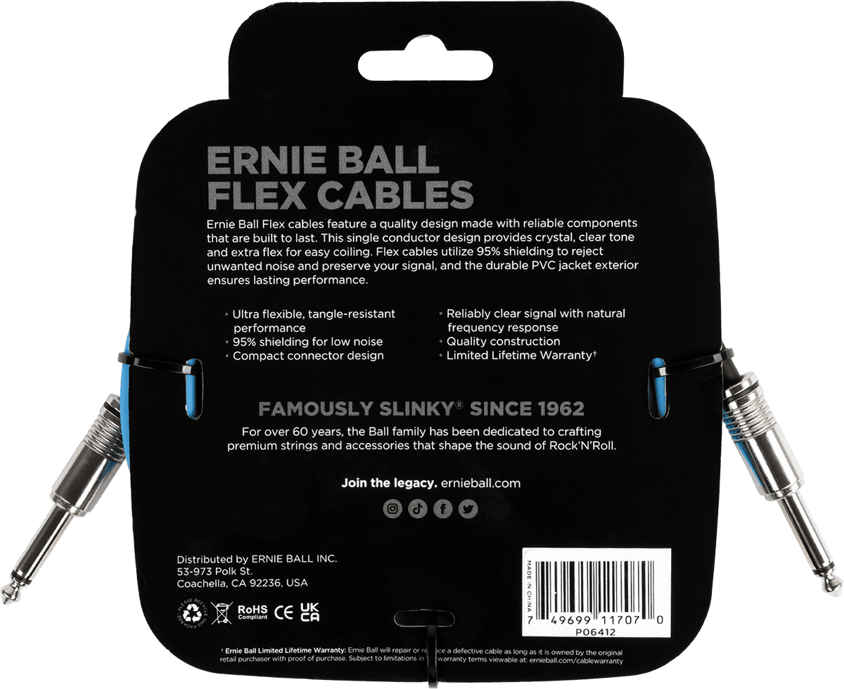 Instrumentkabels Flex Jack/jack 3M Blauw