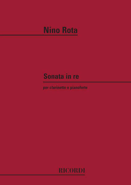 Ricordi ROTA N. - SONATA IN RE - CLARINETTE ET PIANO