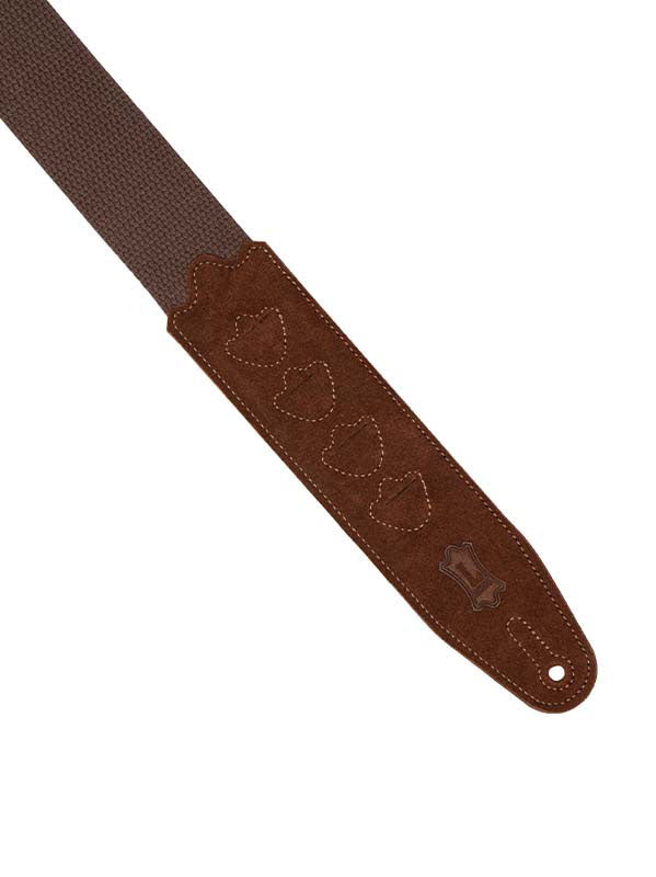 Katoenen riem met 4 plectrumhouders 5 cm - Bruin