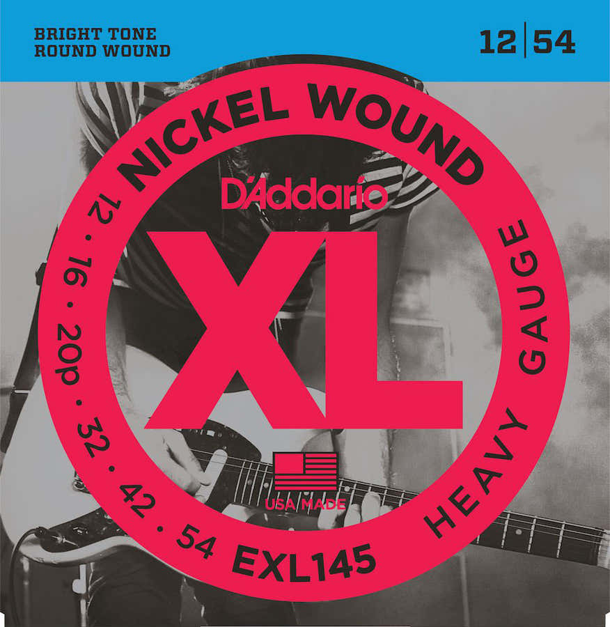 EXL145 NICKEL WOUND ELECTRIC GUITAR STRINGS HEAVY 12-54 WITH PLAIN STEEL 3RD