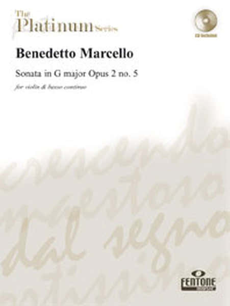 Fentone Music MARCELLO B. - SONATE OP 2 N°5 EN SOL MAJEUR + CD - VIOLON BC