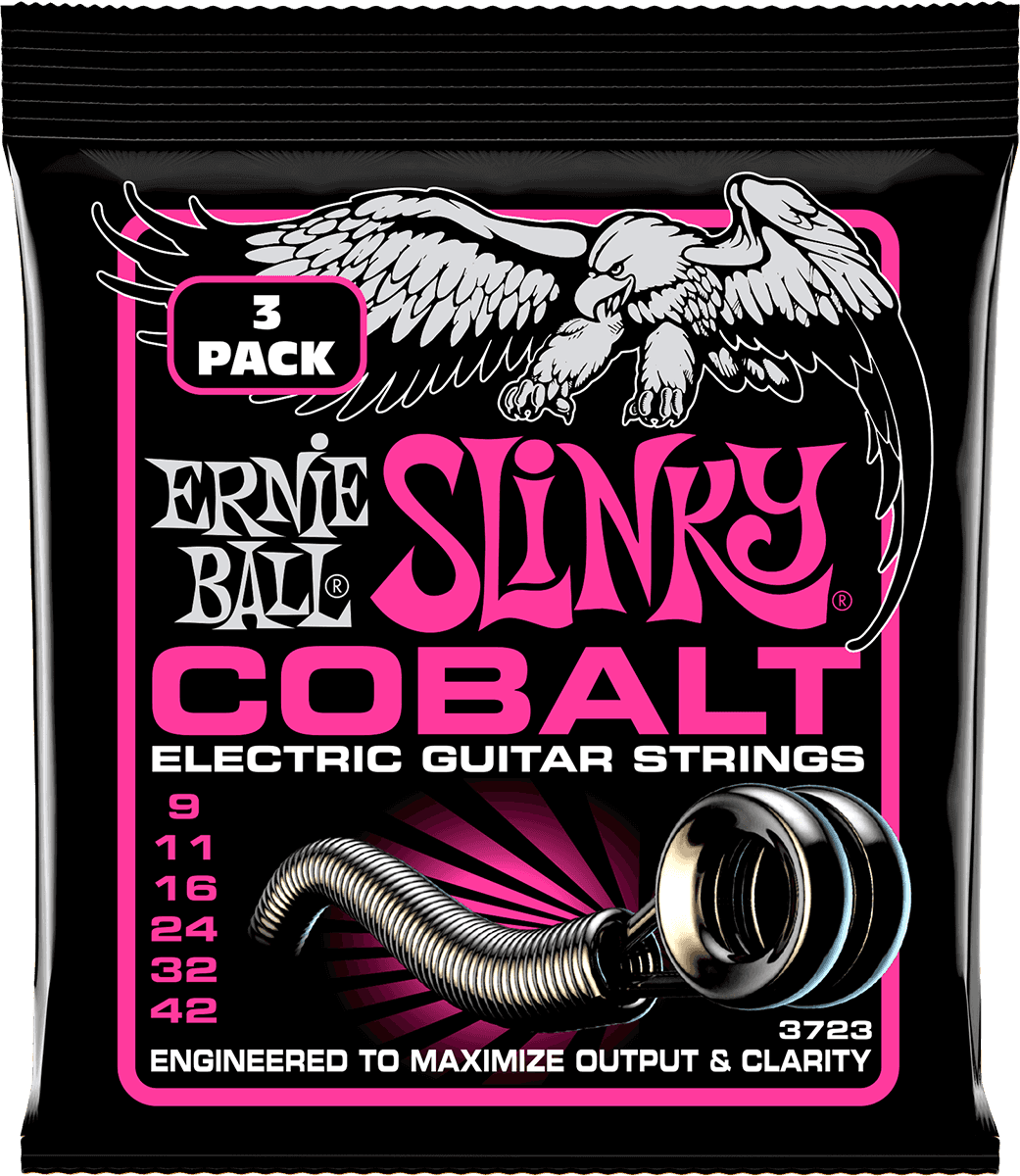 Ernie Ball 3723 Cobalt Super Slinky 9-42 Pak van 3