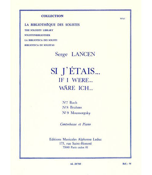 Leduc Lancen Serge - Si J'etais... - Contrebasse & Piano