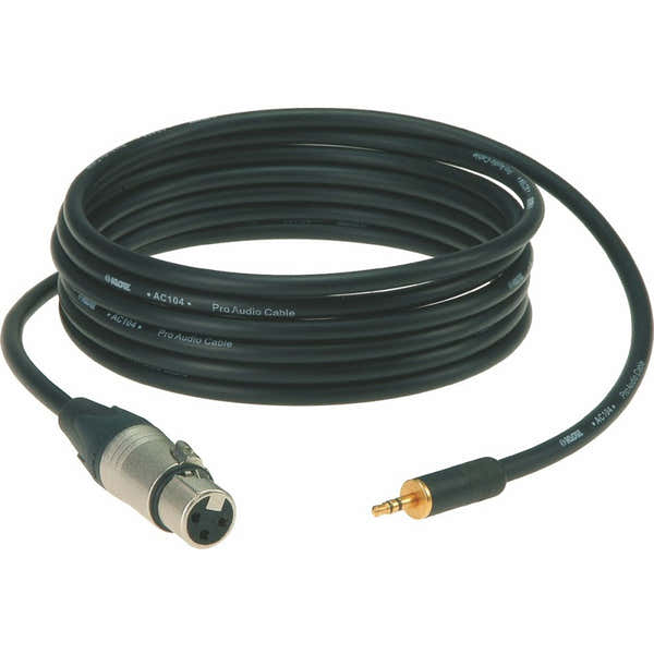 Klotz CONNECTION-CABLE BLACK 3M XLR 3 FEMALE - MINI JACK 3P GOLD CONTACT