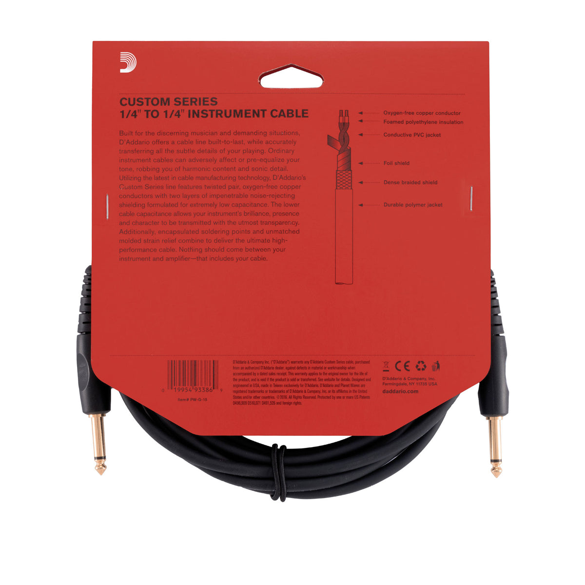 Custom Series Instrumentkabel 15 Feet