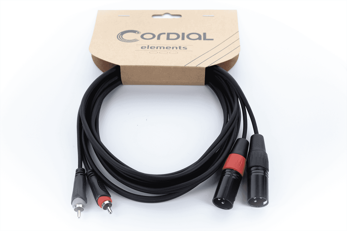 Dubbele Audiokabel XLR Male / RCA 1 M