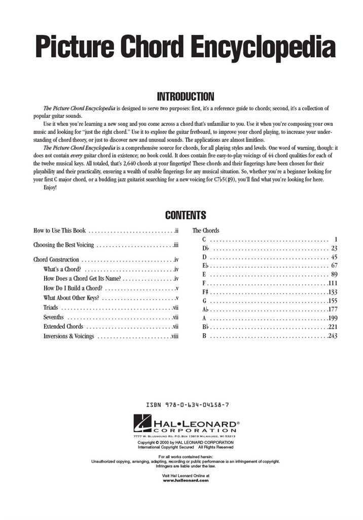 Picture Chord Encyclopedia - Guitar