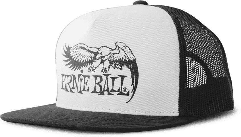 Ernie Ball Black With White Front And Black Eagle Logo Hat