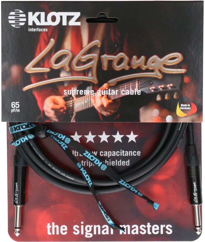 LA-grange Instrumentkabel Zwart 4,M Mono Jack - Mono Jack