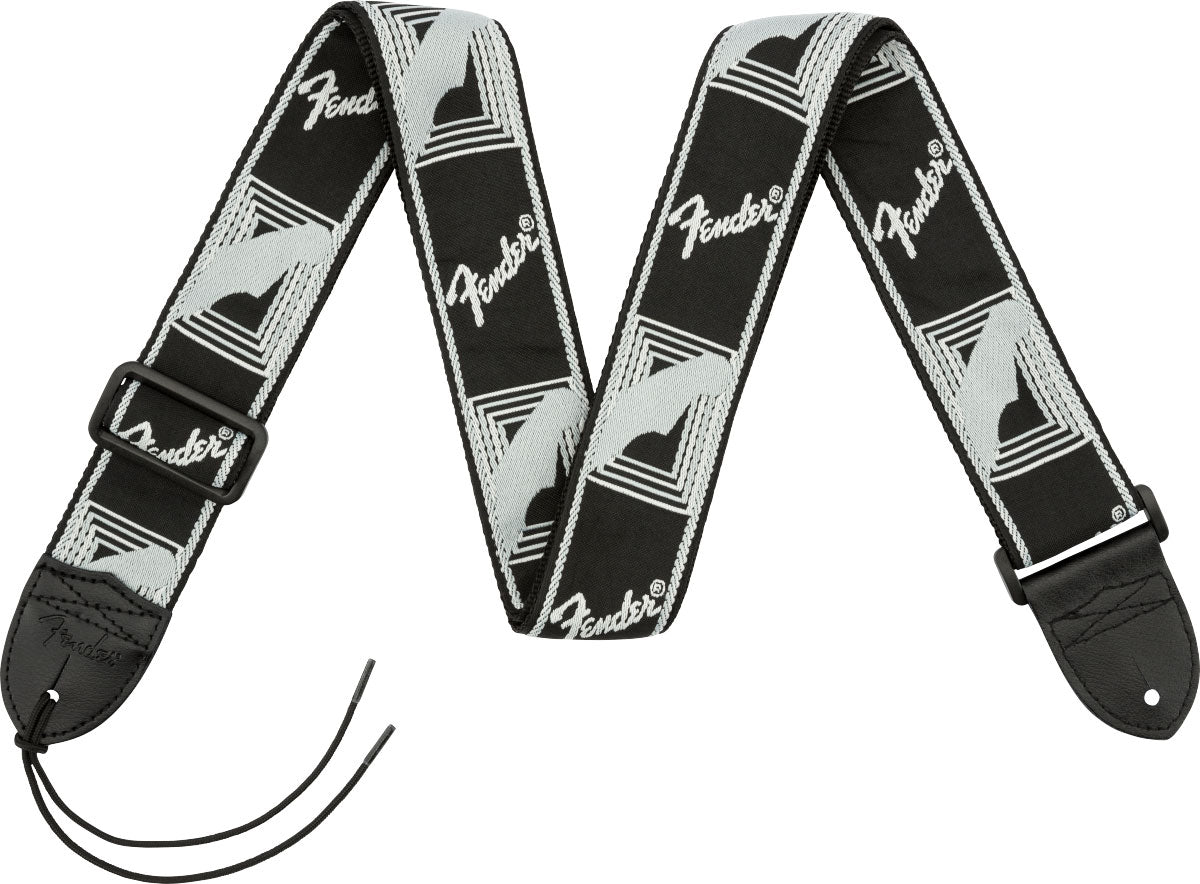 Fender 2" Gitaarband met monogram Zwart/Lichtgrijs/Donkergrijs