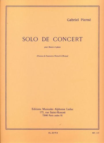 Pierne Gabriel - Solo De Concert - Basson & Piano