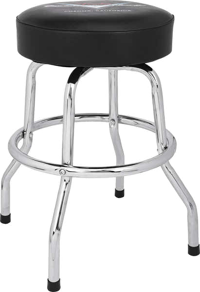 Barkruk met Chevron-logo Zwart-Chroom 24"