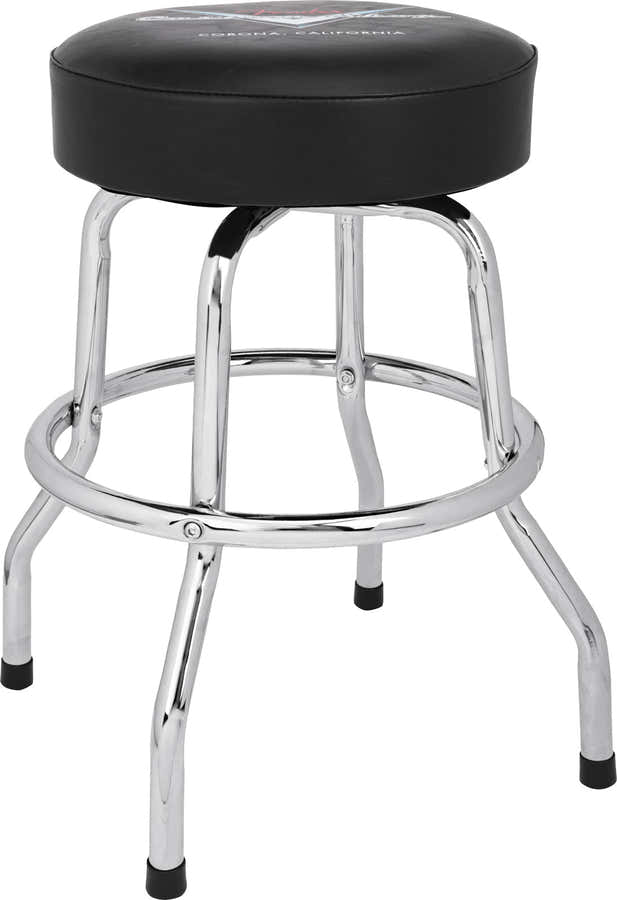 Barkruk met Chevron-logo Zwart-Chroom 24"