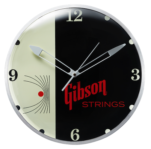 Gibson Accessories Home Office And Studio Gibson Vintage Lighted Wall Clock - Strings Sign