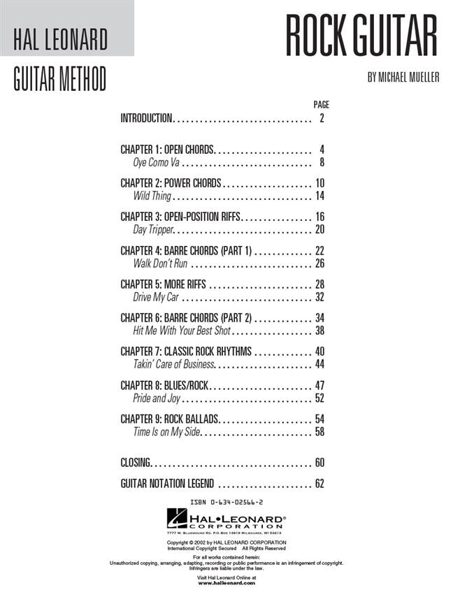 Hal Leonard Rock Guitar Method + Audio Online