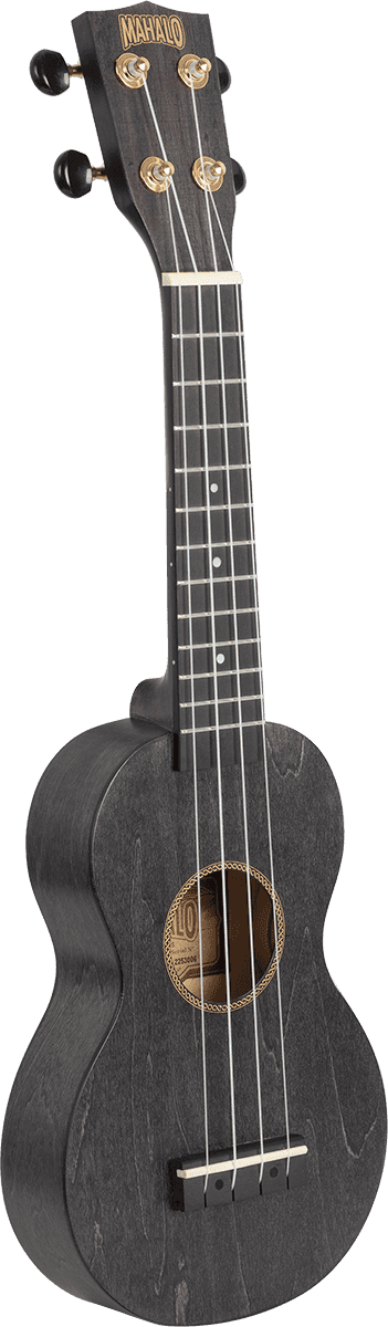Ukelele Sopraan Slim Satijnzwart + Hoes