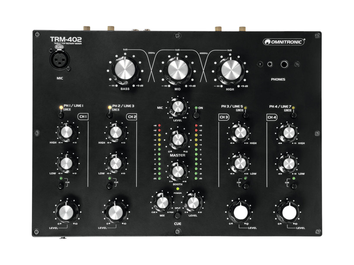 OMNITRONIC DJ TRM-402MK3 - 4-KANAALS ROTERENDE MIXER