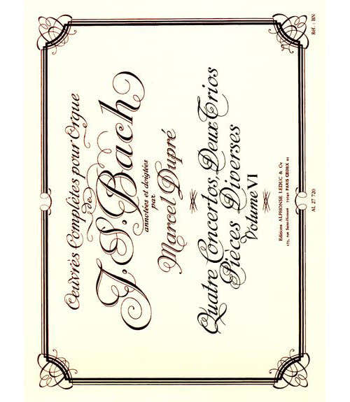 Leduc BACH J.S. - OEUVRES COMPLETES POUR ORGUE VOL.6