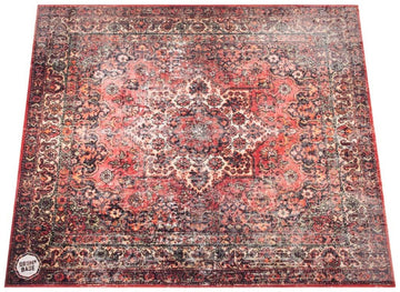 Vrije Ophanging & 27dB Contactgeluidreductie - Drumtapijt 1.85 x 1.65m - Versleten Perzisch Rood