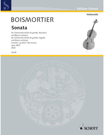 Boismortier - Sonata Op. 26 - Violoncelle (Bassoon Alto Da Gamba) Et Basso Continuo