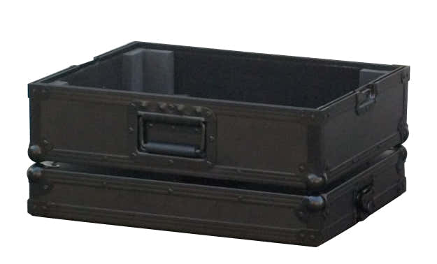 Zwarte flightcase voor platenspeler