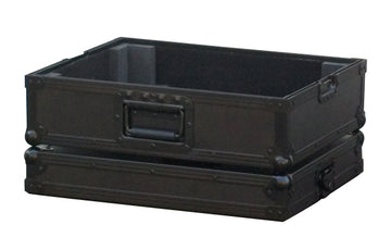 Zwarte flightcase voor platenspeler