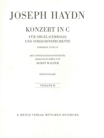 Haydn J. - Concerto For Organ (harpsichord) With String Instruments C Major Hob. Xviii:10
