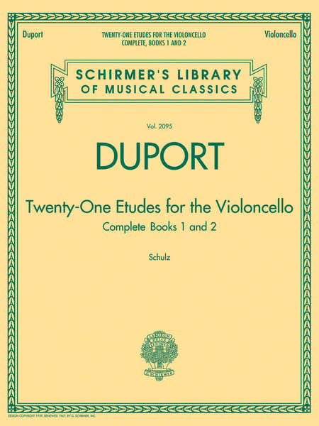 Schirmer 21 Etudes For Cello