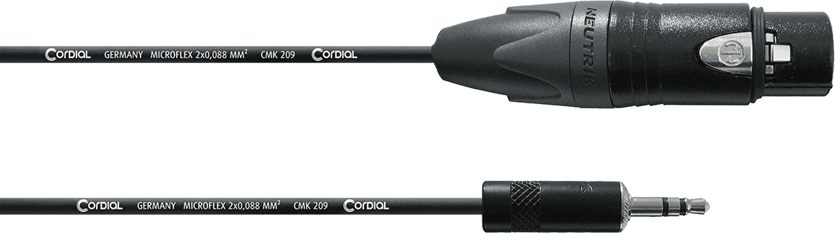 Ongebalanceerde Audiokabel XLR Female/Minijack Stereo 1,5 M