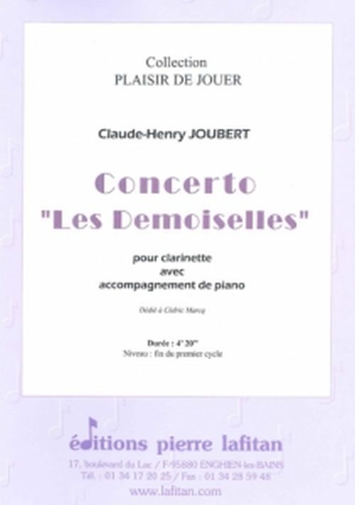 Lafitan Joubert CLAUDE-henry - Concerto Les Demoiselles - Clarinette & Piano