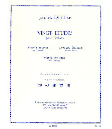 Delecluse Jacques - 20 Etudes - Timbales