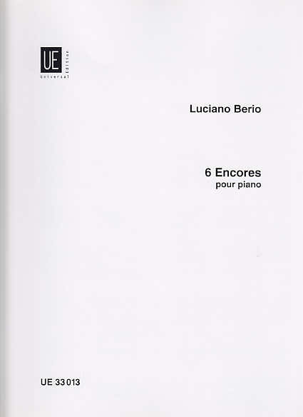 Universal Edition Berio L. - 6 Encores - Piano