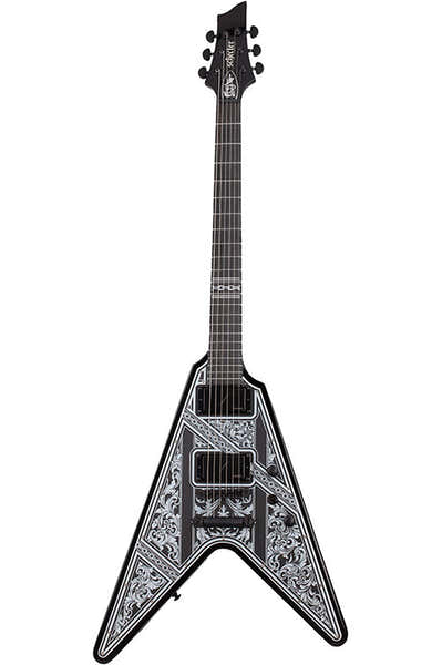 Schecter V-1 Pryzm Palladium Glanzend Zwart