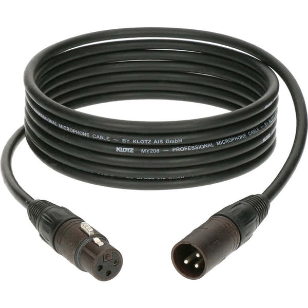 Klotz M1 MIC CABLE BLACK 5M XLR 3P. F/M NEUTRIK MP BRASS