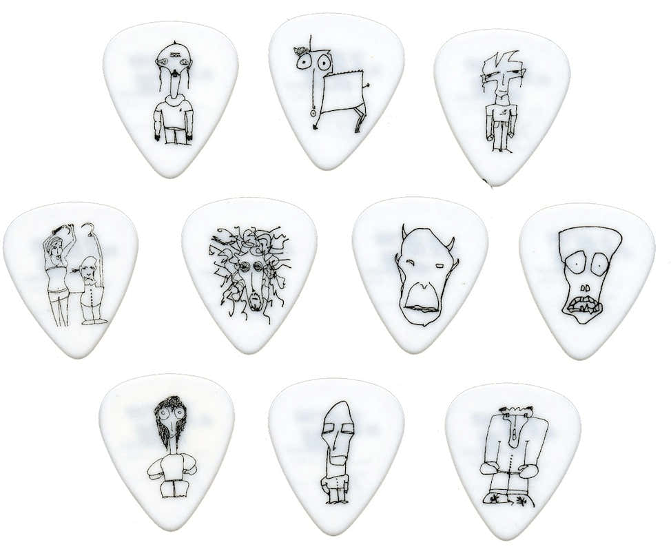 Joe Satriani witte gitaarplectrums 10-pack zwaar