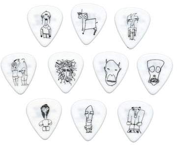 Joe Satriani witte gitaarplectrums 10-pack zwaar