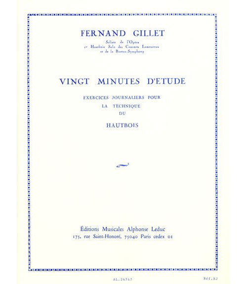 Leduc GILLET FERDINAND - 20 MINUTES D'ETUDE - HAUTBOIS