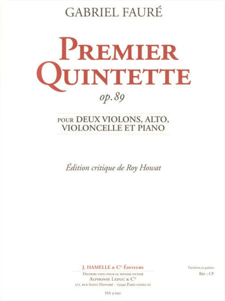 Faure Gabriel - Quintette N°1 Op.89 - Conducteur & Parties
