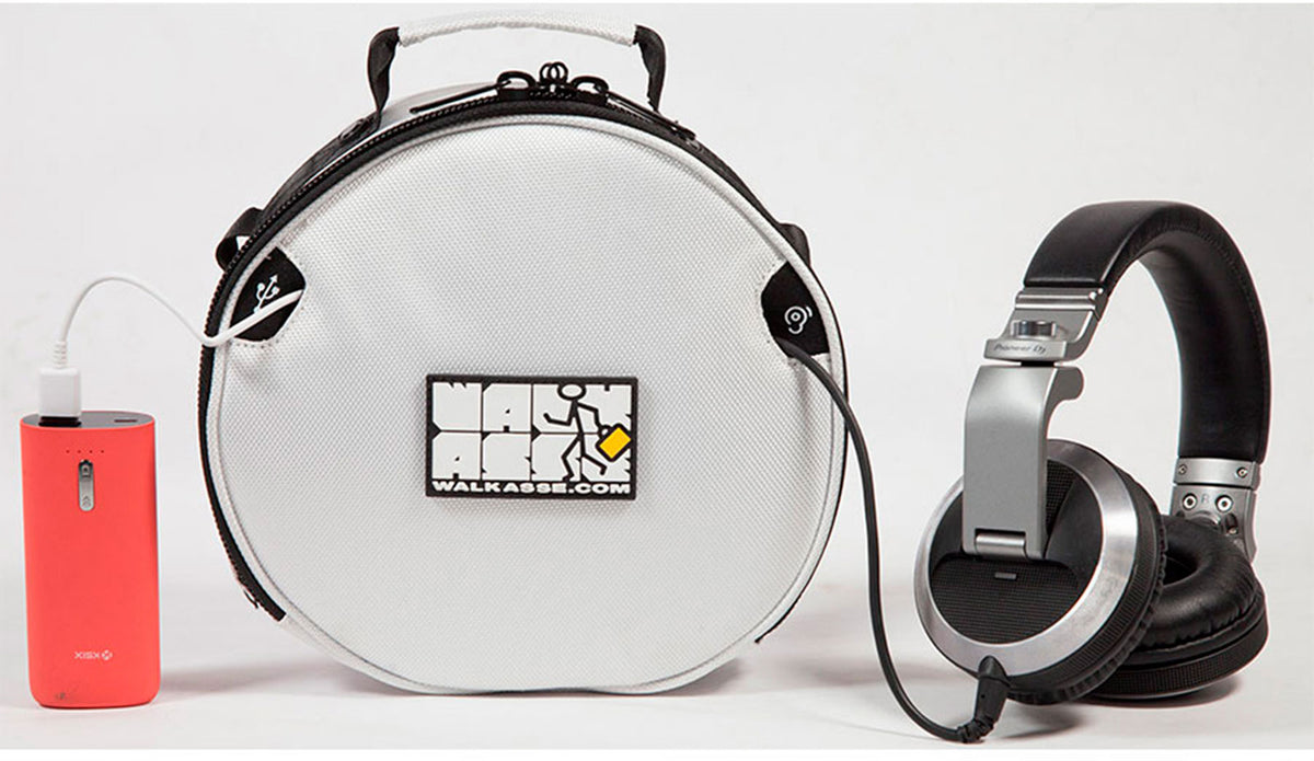 Witte hoofdtelefoontas
