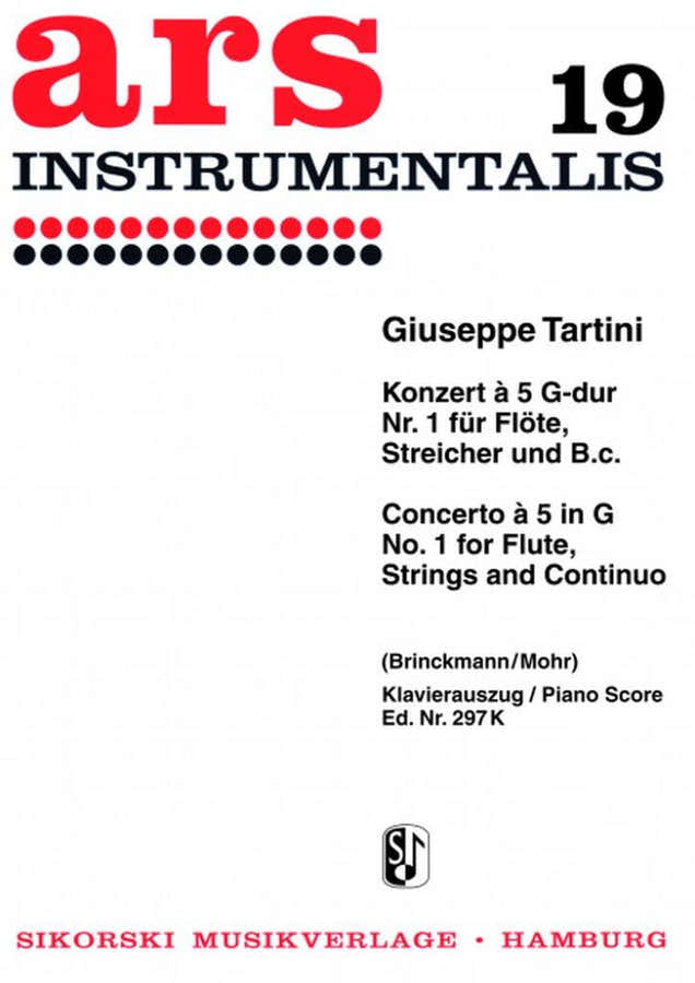 TARTINI G. - CONCERTO A 5 G-DUR N°1 FÜR FLÖTE, STREICHER UND B.C. - FLUIT & PIANO