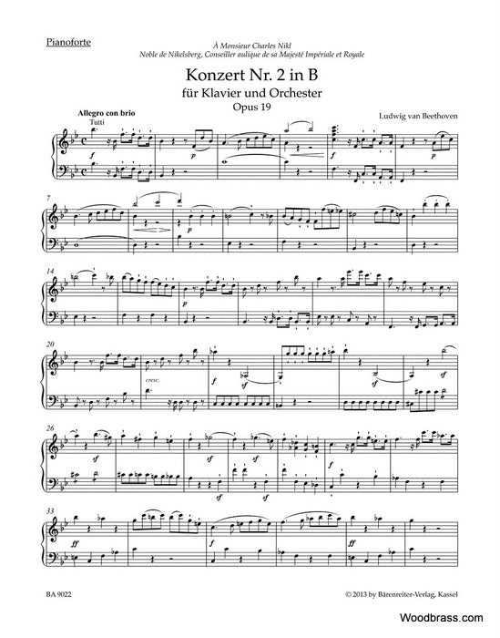 Beethoven L.V. - Konzert NR.2 In B Op.19 - Piano Reduction
